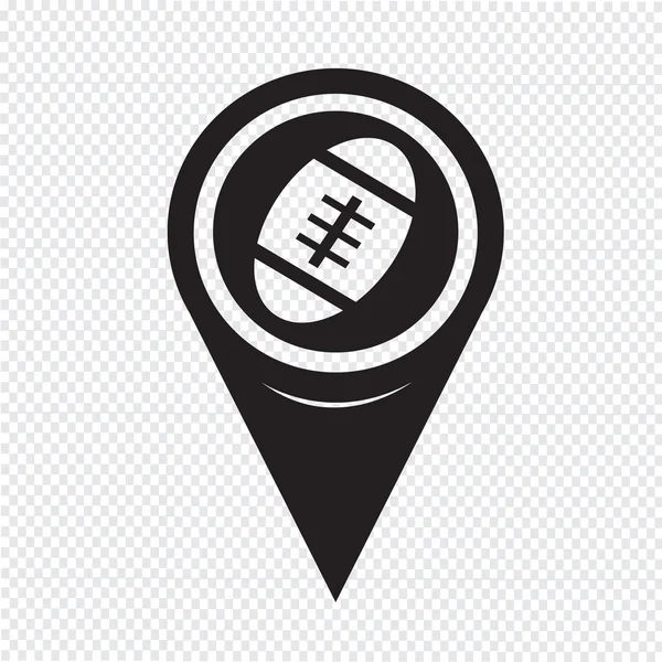 映射指针美式足球图标 — 图库矢量图片