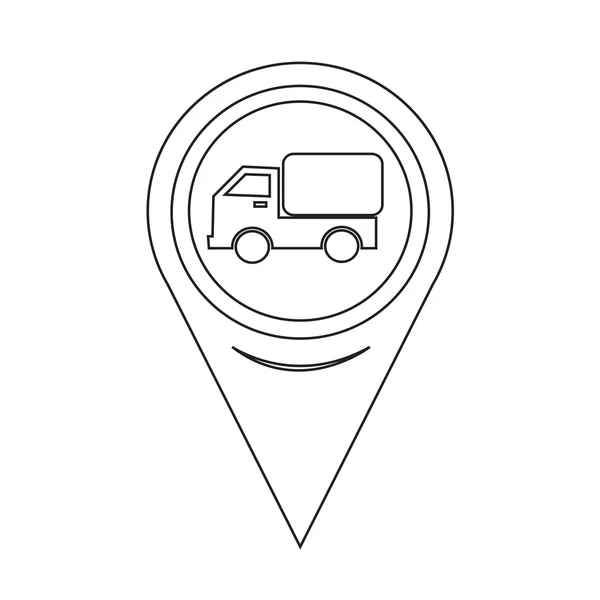 Mapa Pointer coche carro icono — Archivo Imágenes Vectoriales