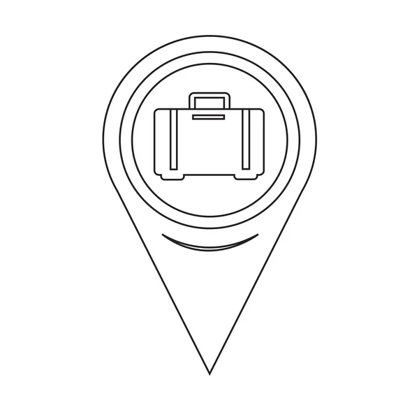 Map Pointer Luggage Icon — Stok Vektör