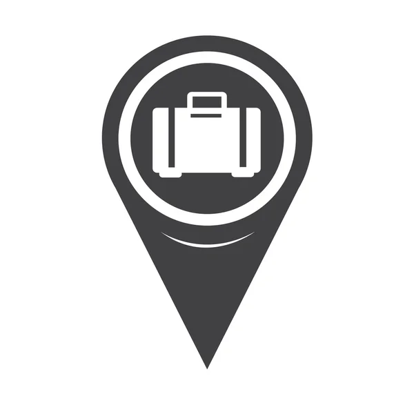 Map Pointer Luggage Icon — Stock Vector