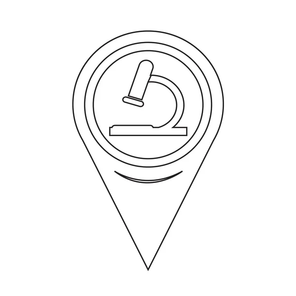 Aanwijzer Microscoop Kaartpictogram — Stockvector