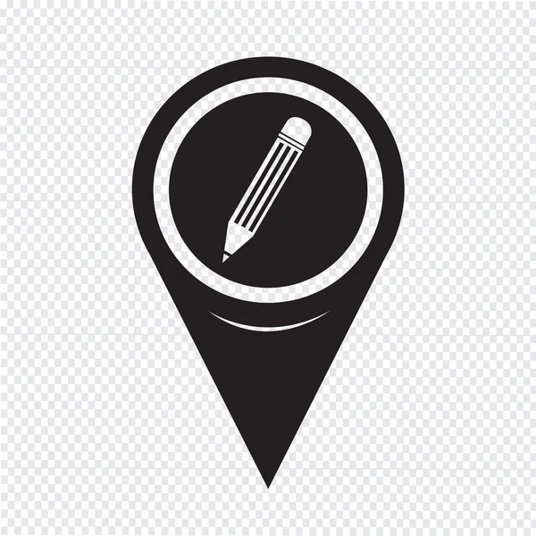 Map Pointer Pencil Icon — Stock Vector