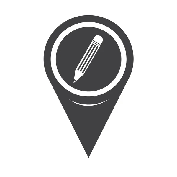 Carte géographique Pointer Pencil Icon — Image vectorielle