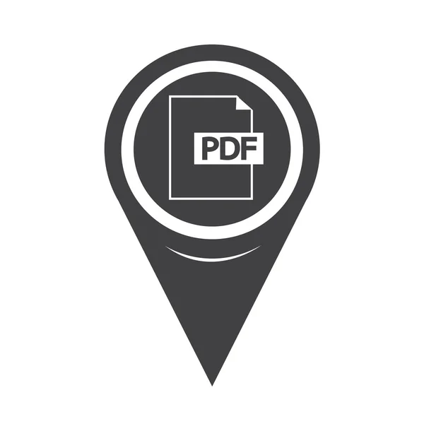 Map Pointer PDF Icon — ストックベクタ