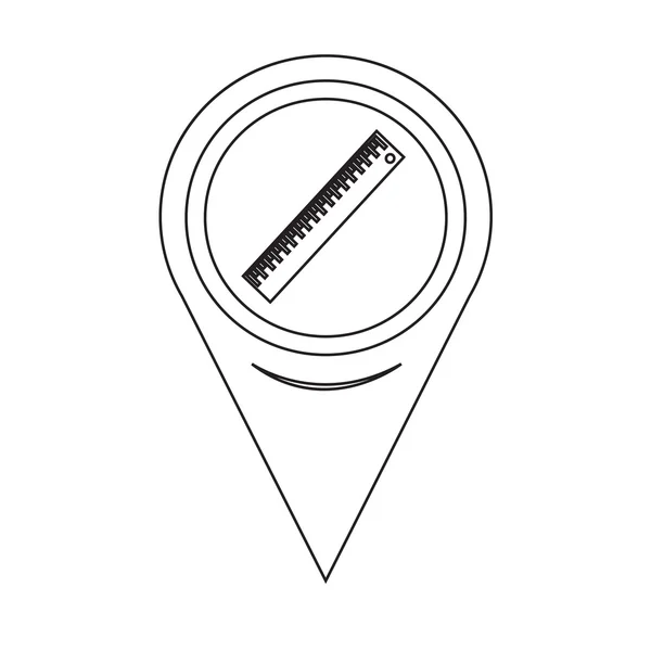 Map Pointer Ruler Icon — Stok Vektör