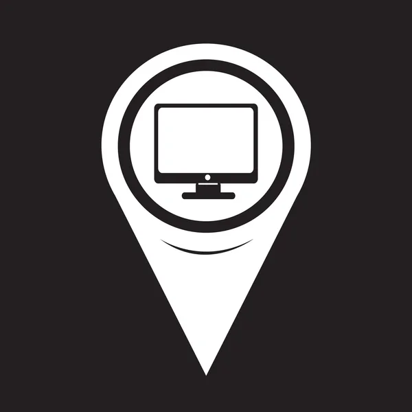 Map Pointer pc monitor icon — Stok Vektör