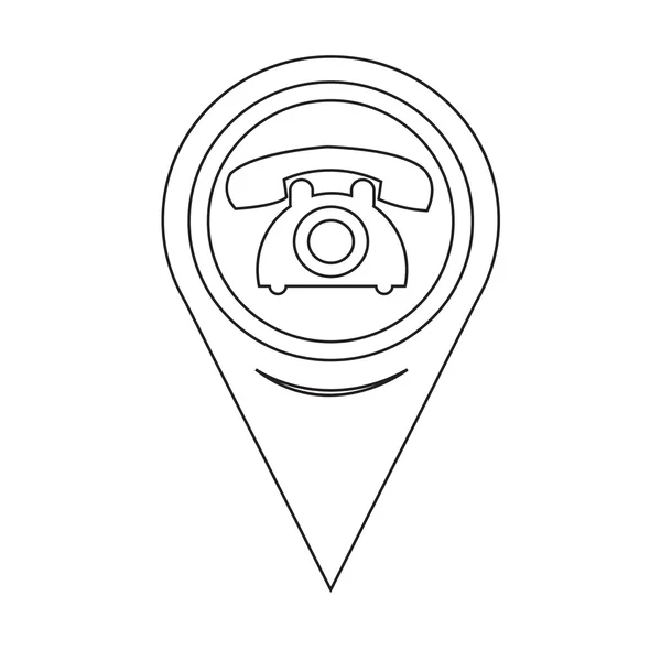 Map Pointer Old Phone Icon — Stok Vektör