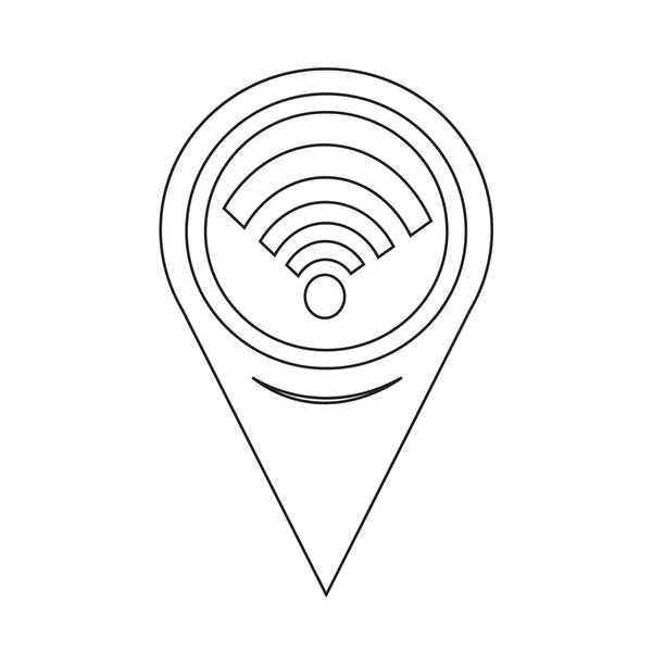 Map Pointer Wifi Icon — 图库矢量图片