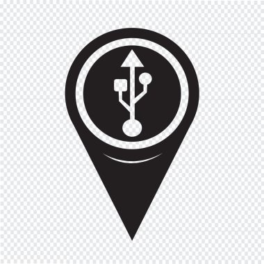 Map Pointer Usb Icon