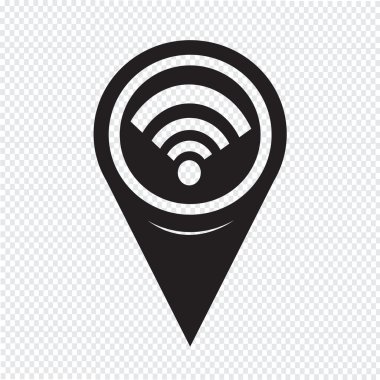 Map Pointer Wifi Icon