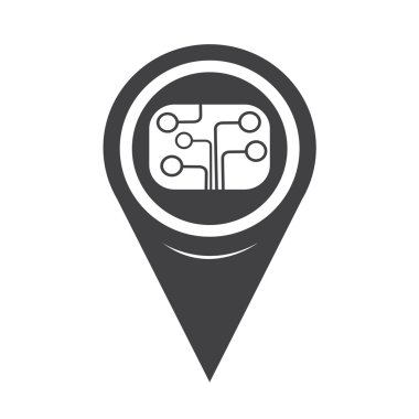 Map Pointer Circuit Board Icon