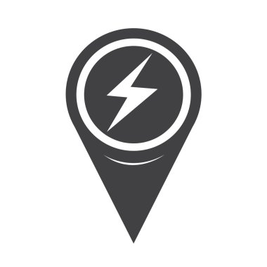 Map Pointer Lightning Icon