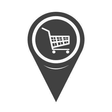 Map Pointer Shopping Cart Icon