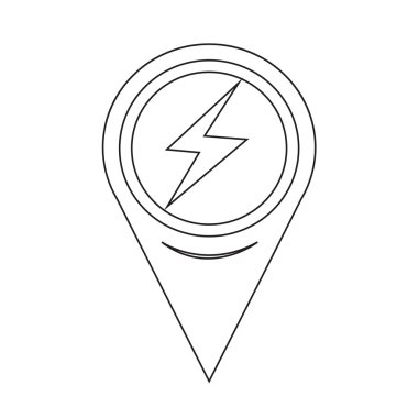 Map Pointer Lightning Icon