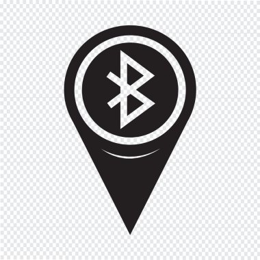 Map Pointer Bluetooth Icon