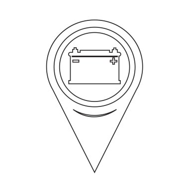 Map Pointer Car Battery Icon