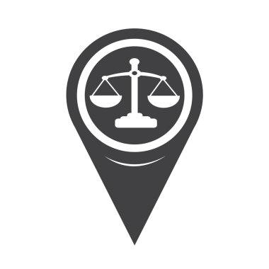 Map Pointer Scales Of Justice Icon