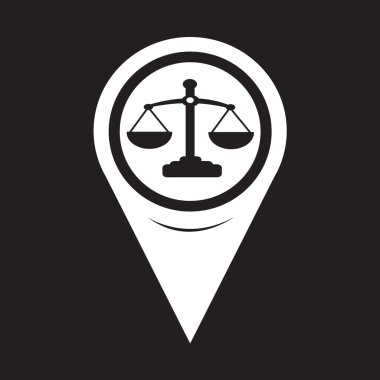 Map Pointer Scales Of Justice Icon