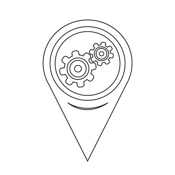 Map Pointer Gear icon — Stock vektor