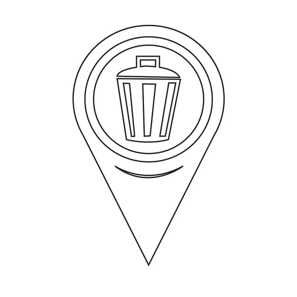 Mapa Pointer Bin Icono — Vector de stock