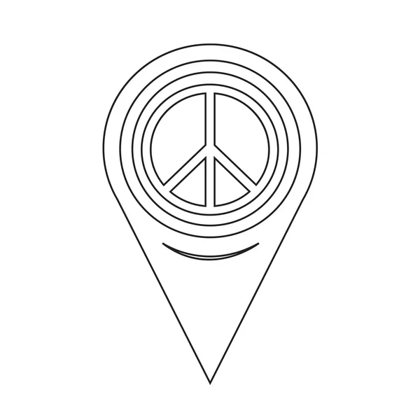 Mappa Indicatore Icona del segno di pace — Vettoriale Stock