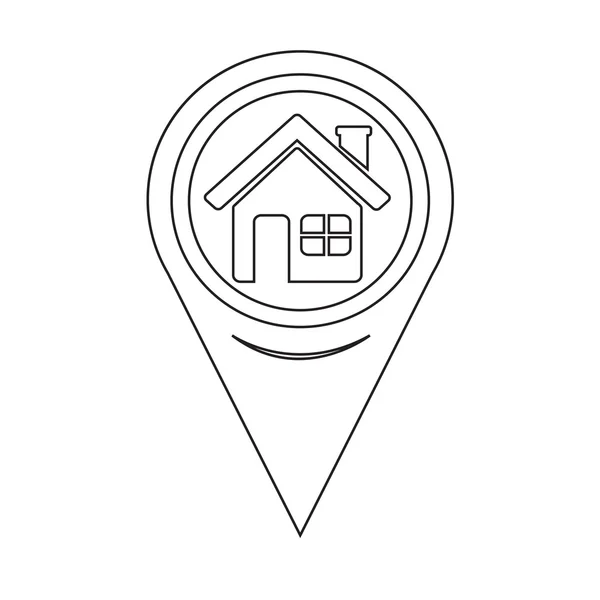 Map Pointer Home icon — Stock Vector