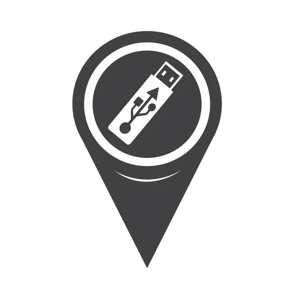 Mapa Pointer USB Flash Drive Icono — Vector de stock