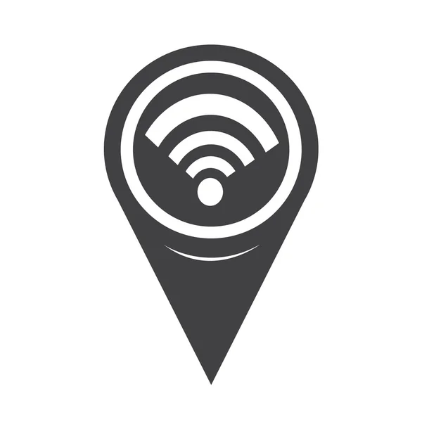 Carte géographique Pointer Wifi Icon — Image vectorielle