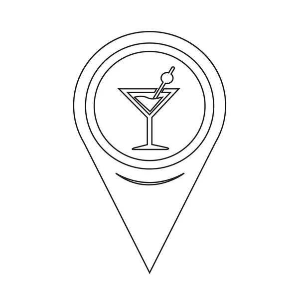 Map Pointer Drink Beverage Icon — 图库矢量图片