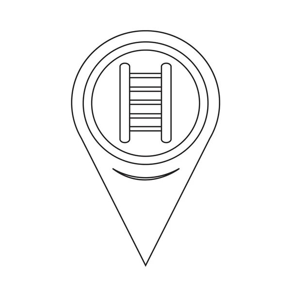 Map Pointer Ladder Icon — Stock vektor