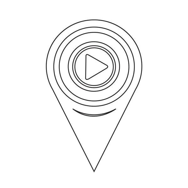 Map Pointer Play Icon — Stockvector