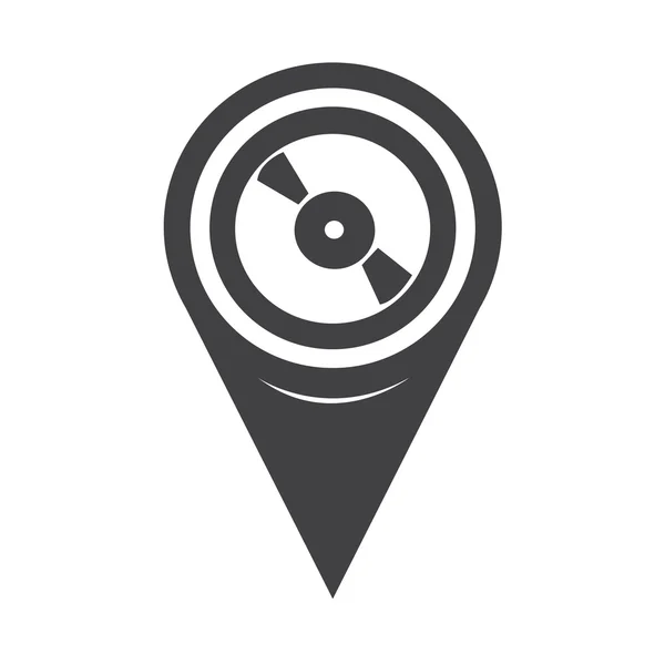 Map Pointer Retro vinyl record icon — ストックベクタ