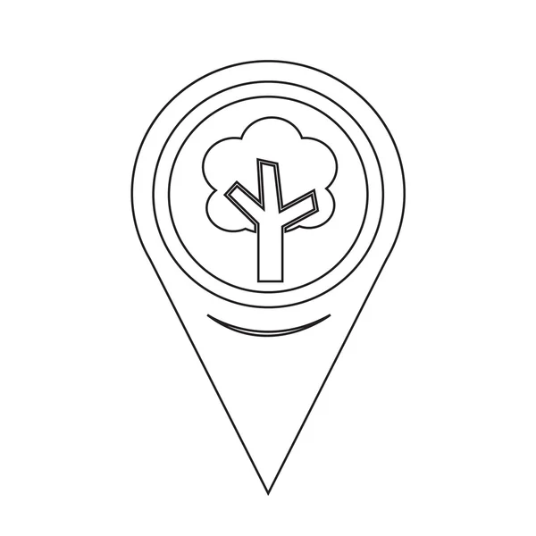 Map Pointer Tree icon — Stockvector