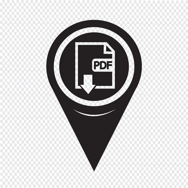 Map Pointer PDF icon — Διανυσματικό Αρχείο