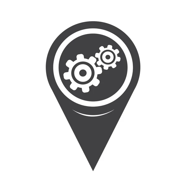 Mapa Pointer Icono de engranaje — Vector de stock