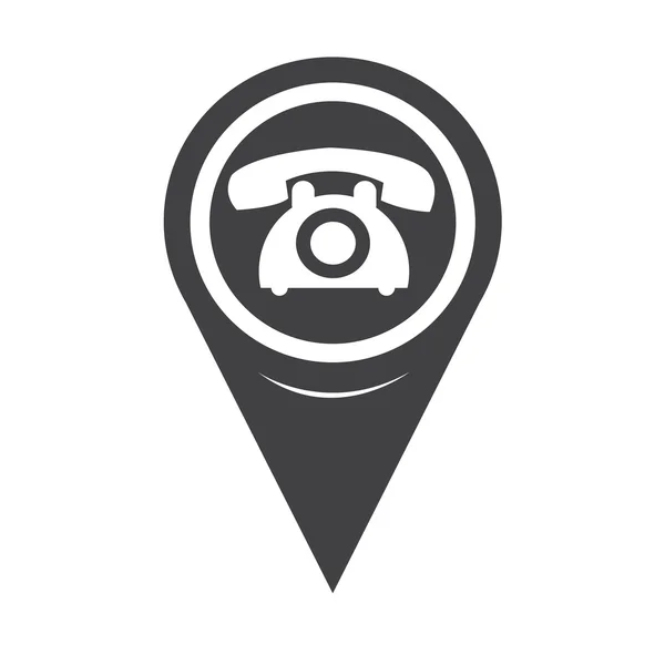 Map Pointer Old Phone Icon — Stockový vektor