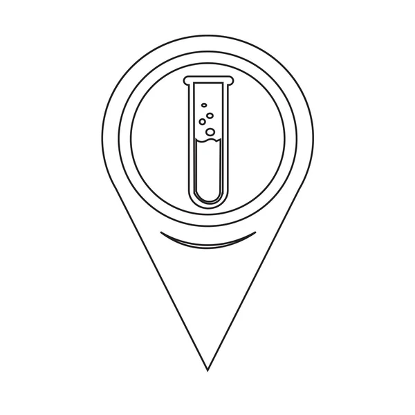 Carte géographique Pointer Lab Tube Icône — Image vectorielle