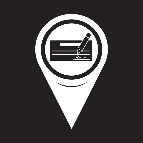 Map Pointer cheque icon — Stockový vektor