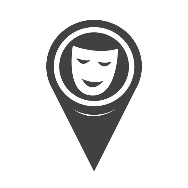 Map Pointer Theatrical Masks Icon — Stockový vektor