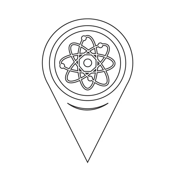 Map Pointer Atom Icon — Stock Vector