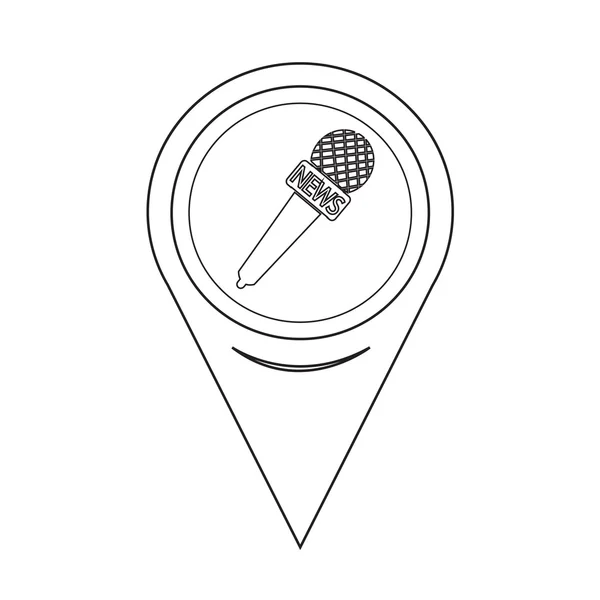Икона микрофона на карте — стоковый вектор