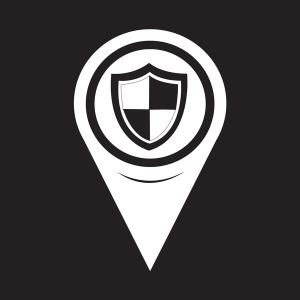 Map Pointer Shield sign Protection icon — ストックベクタ