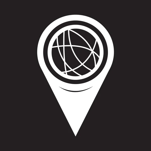 Carte géographique Pointer Global Social Network Icône — Image vectorielle