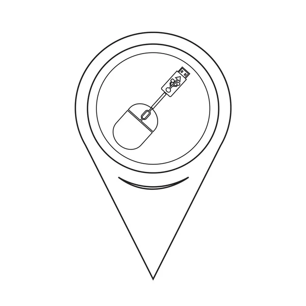 Mapa puntero Usb ratón icono — Archivo Imágenes Vectoriales