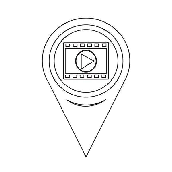 Map Pointer Film Strip Icon — ストックベクタ