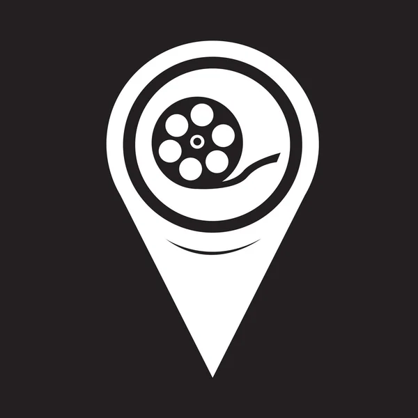 Map Pointer Film Reel Icon — Stockový vektor