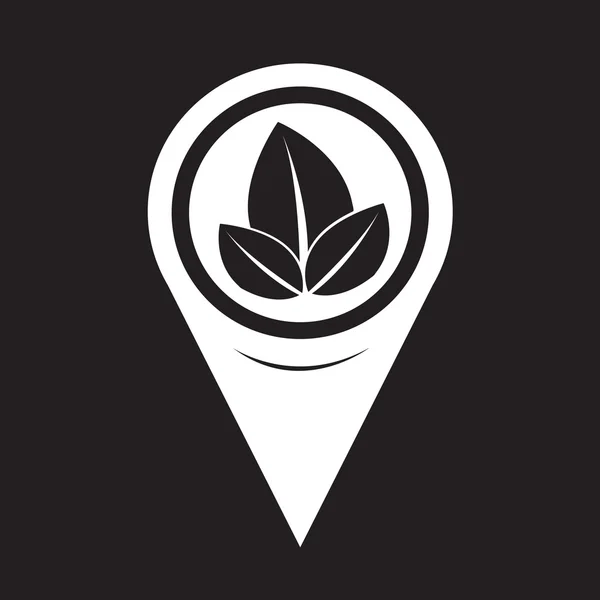 Map Pointer Leaf Icon — Stock vektor