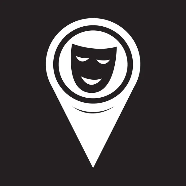 Map Pointer Theatrical Masks Icon — Wektor stockowy