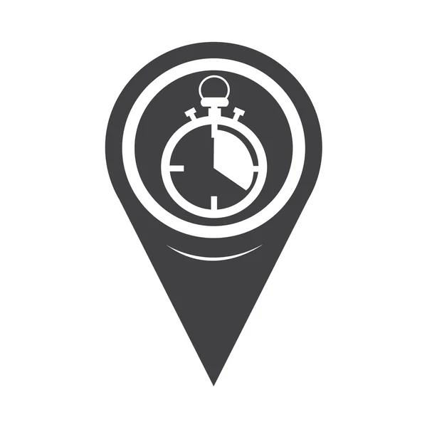 Map Pointer Stopwatch Icon — Stockový vektor