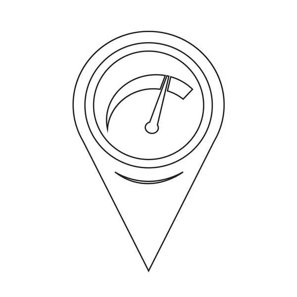 Carte géographique Icône de compteur de voiture pointeur — Image vectorielle